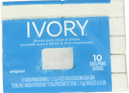 Ivory Gentle Bar Soap, 99.44% Pure, Mild Body Cleanser, Original Scent, 4 Ounce, 10 Count (Pack Of 3)