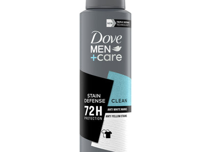 Dove Men+Care Stain Defense Dry Antiperspirant Deodorant Spray, Clean, 3.8 Ounce (Pack Of 2)