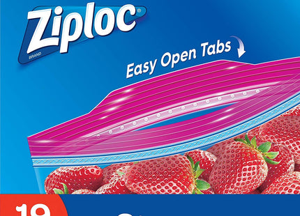 Ziploc Double Zipper Storage Bags, Gallon, with Grip 'n Seal Technology, 19 Count (Pack Of 8)