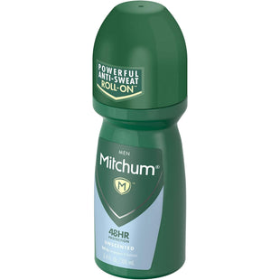 Mitchum Men Powerful Anti-Sweat Antiperspirant Deodorant Roll On, Unscented, 3.4 oz (Pack Of 7)