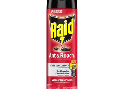 Raid Ant & Roach Killer Defense System, Outdoor, Aerosol, Fresh Scent 17.5 Ounce (Pack Of 4)