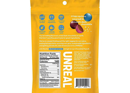 Unreal Candy Quinoa Chocolate Gems, Dark Chocolate Crispy Gems Candy Bag, 5 Ounces (Pack Of 1)