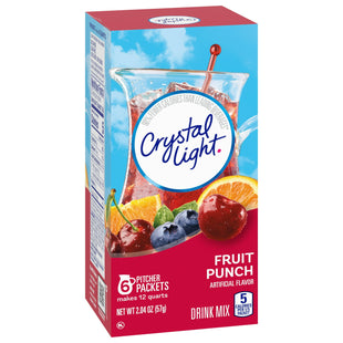 Crystal Light Fruit Punch Powdered Drink Mix, Sugar Free, Pitcher Packets 6 Count (Pack Of 4)