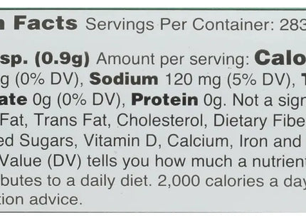 a label for a nutritional supplement