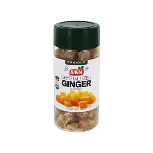 a close up of a jar of ginger on a white background