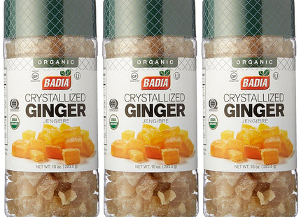 Badia Organic Crystallized Ginger Dark Golden Gluten Free 10oz (3 Pack) - Food & Beverages > Herbs Spices Seasonings
