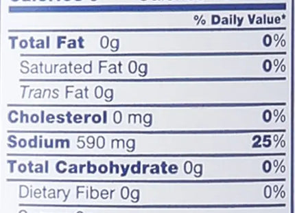 nutrition label for a product