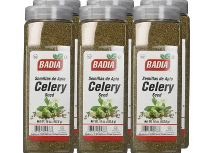 three bottles of celery seasoning with a white background