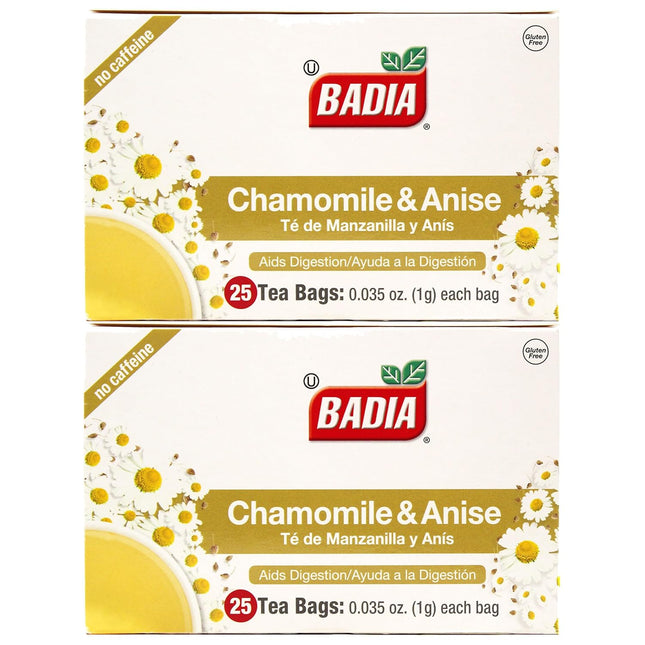 Badia Te de Manzanilla Spices Chamomile & Anise Bags 25ct (2 Pack) - Food Beverages > Non-Alcoholic Drinks Infusions