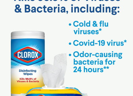 Clorox Disinfecting Wipes Fresh All-Purpose Cleaner, Fresh Scent, 75 Count (Pack Of 12)