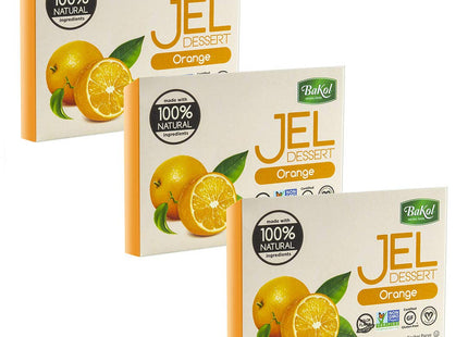 Bakol Jel Dessert All Natural Vegan Jell Orange Flavor 3oz (12 Pack) - Food & Beverages > Baking Desserts Puddings Mixes