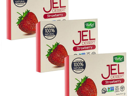 Bakol Jel Dessert All Natural Vegan Jell Strawberry Flavor 3oz (12 Pack) - Food & Beverages > Baking Desserts Puddings