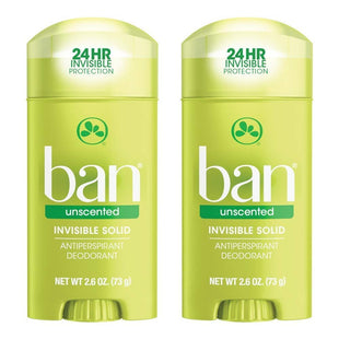 Ban Invisible Solid Antiperspirant Deodorant Unscented 2.6oz (2 Pack) - Personal Care > Bath & Body Anti-Perspirant