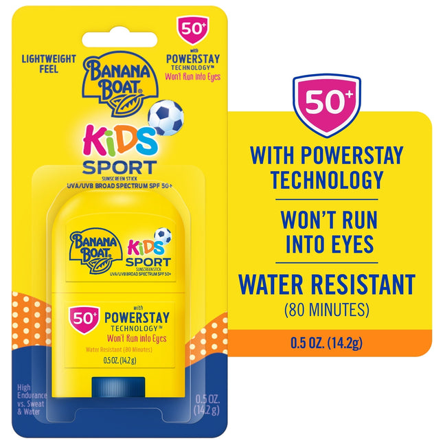 Banana Boat Kids Sport Broad Sunscreen Stick SPF50 Travel Size 0.5oz (4 Pack) - Personal Care > Sun Protection & Tanning