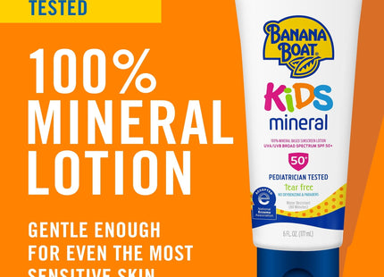 Banana Boat Kids 100% Mineral SPF 50 Sunscreen Lotion 6oz (2 Pack) - Personal Care > Sun Protection & Tanning