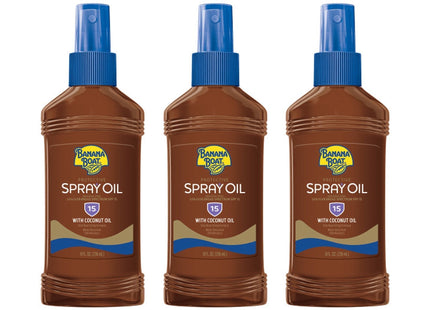 Banana Boat Protective Spectrum Tanning Oil Spray Sunscreen SPF 15 8oz (3 Pack) - Personal Care > Sun Protection &