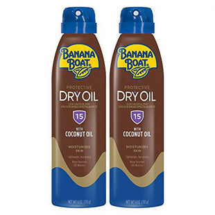 Banana Boat Protective Tanning Dry Oil SPF 15 Clear Spray Sunscreen 6oz (2 Pack) - Personal Care > Sun Protection &