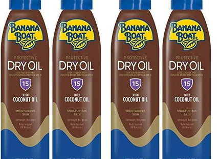 Banana Boat Protective Tanning Dry Oil SPF 15 Clear Spray Sunscreen 6oz (4 Pack) - Personal Care > Sun Protection &