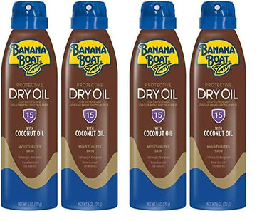 Banana Boat Protective Tanning Dry Oil SPF 15 Clear Spray Sunscreen 6oz (4 Pack) - Personal Care > Sun Protection &