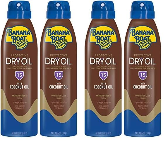 Banana Boat Protective Tanning Dry Oil SPF 15 Clear Spray Sunscreen 6oz (4 Pack) - Personal Care > Sun Protection &