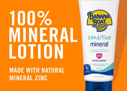 Banana Boat Sensitive Mineral Sunscreen Lotion SPF 50 6oz (2 Pack) - Personal Care > Sun Protection & Tanning