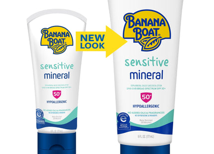 Banana Boat Sensitive Mineral Sunscreen Lotion SPF 50 6oz (2 Pack) - Personal Care > Sun Protection & Tanning