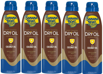 Banana Boat Ultramist Deep Dry Oil Tanning Spray SPF 4 Sunscreen 6oz (5 Pack) - Personal Care > Sun Protection &