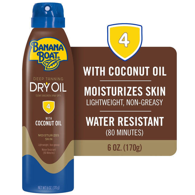 Banana Boat Ultramist Deep Dry Oil Tanning Spray SPF 4 Sunscreen 6oz (12 Pack) - Personal Care > Sun Protection &