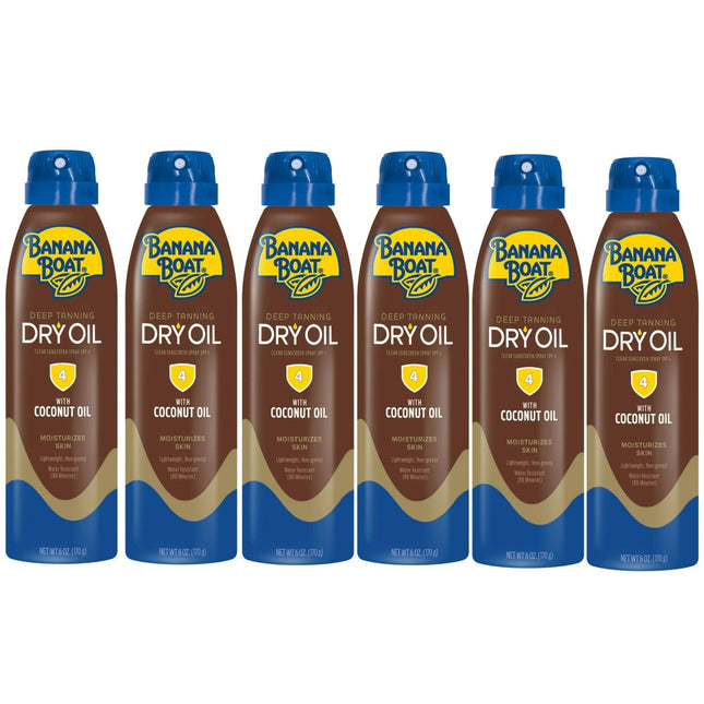 Banana Boat Ultramist Deep Dry Oil Tanning Spray SPF 4 Sunscreen 6oz (6 Pack) - Personal Care > Sun Protection &