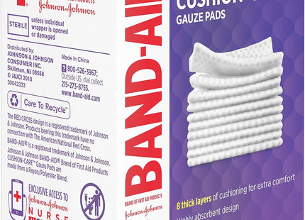 Band-Aid Brand Cushion Care Gauze Pads Small 2 in X 10ct (4 Pack) - Health > First Aid Bandages & Dressings