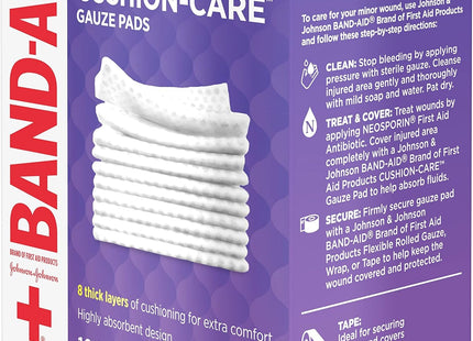 Band-Aid Brand Cushion Care Gauze Pads Small 2 in X 10ct - Health > First Aid Bandages & Dressings