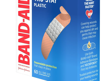 Band-Aid Tru-Stay Plastic Strips Adhesive Bandages All One Size 60ct (12 Pack) - Health Care > First Aid Gauze &