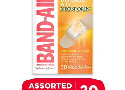 Band-Aid Brand Bandages with Neosporin Antibiotic Assorted Sizes 20ct (24 Pack) - Health Care > First Aid Gauze &