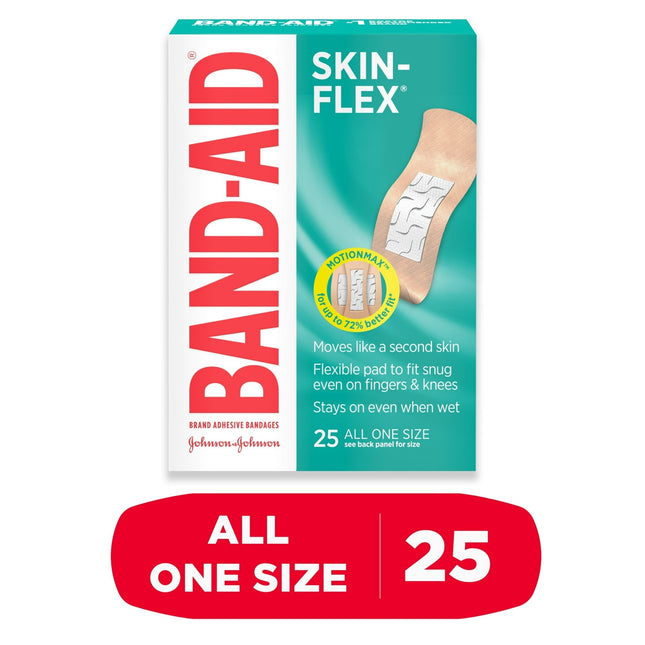 Band-Aid Brand Skin-Flex Adhesive Bandages All One Size 25ct (12 Pack) - Health Care > First Aid Gauze & Dressings