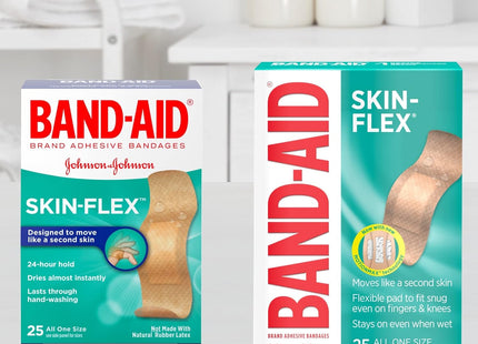 Band-Aid Brand Skin-Flex Adhesive Bandages All One Size 25ct (24 Pack) - Health Care > First Aid Gauze & Dressings