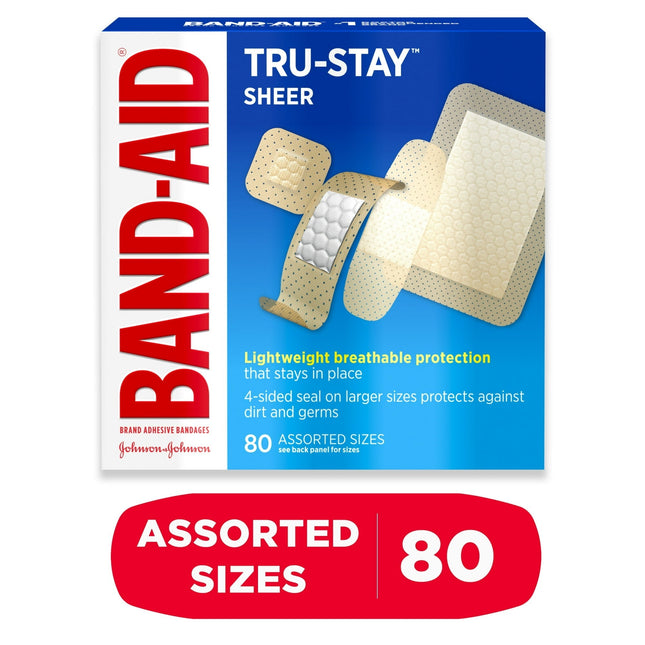 Band-Aid Brand Tru-StaySheer Adhesive Bandages Assorted 80ct (12 Pack) - Health Care > First Aid Gauze & Dressings