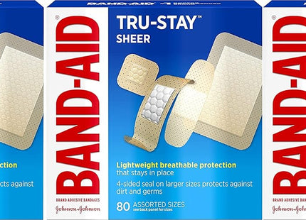 Band-Aid Brand Tru-StaySheer Adhesive Bandages Assorted 80ct (6 Pack) - Health Care > First Aid Gauze & Dressings