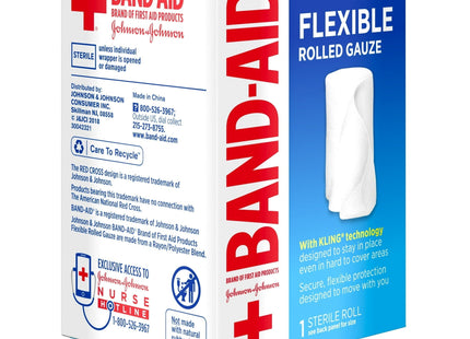 Band Aid First Product Flexible Rolled Gauze 2 in X 2.5 Yd (12 Pack) - Health Care > Bandages & Dressings