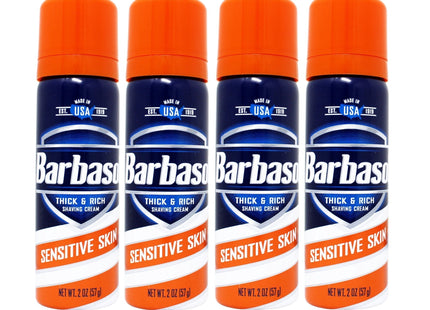 Barbasol Sensitive Skin Thick & Rich Shaving Cream for Men Travel 2oz (4 Pack) - Personal Care > Grooming Creams Foams