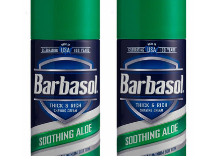 Barbasol Thick & Rich Soothing Aloe Shaving Cream Rust-proof 7oz (12 Pack) - Personal Care > Grooming Creams Foams Gels