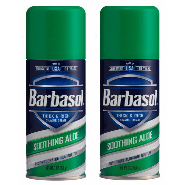 Barbasol Thick & Rich Soothing Aloe Shaving Cream Rust-proof 7oz(2 Pack) - Personal Care > Grooming Creams Foams Gels