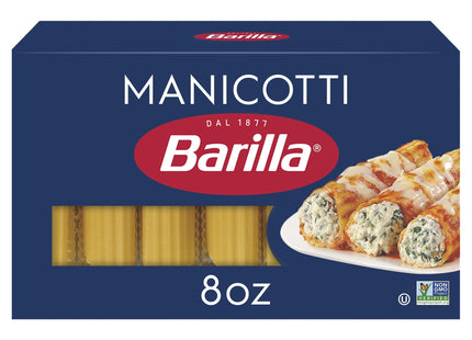 Barilla Classic Blue Box Oven Pasta Manicotti 8oz (12 Pack) - Food & Beverages > Grains Cereals Noodles