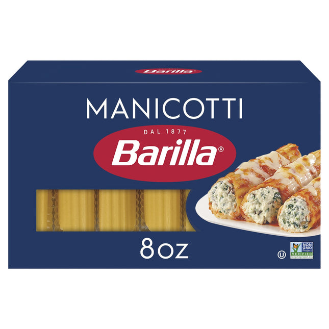 Barilla Classic Blue Box Oven Pasta Manicotti 8oz (2 Pack) - Food & Beverages > Grains Cereals Noodles