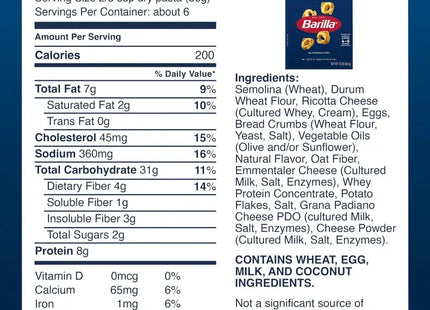 a close up of a nutrition label for a cereal bar