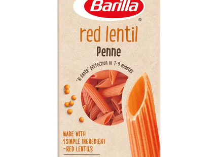 a box of red lenti pasta