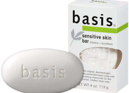 Basis Sensitive Skin Body Wash Bar Soap Cleanns Smoothes Unscented 4oz (5 Pack) - Personal Care > Bath & Soaps