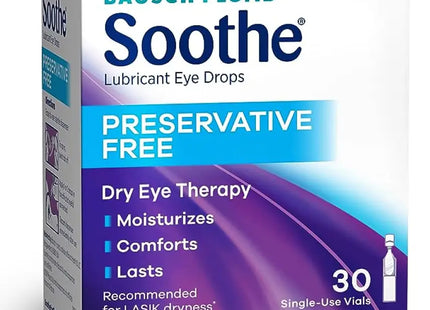 a box of soothe preservative eye drops