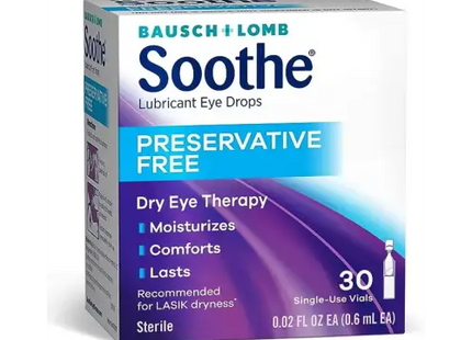 a box of soothe preservative eye drops