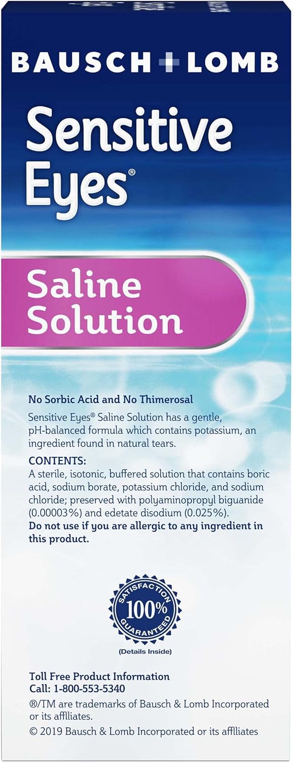 Bausch And Lomb Sensitive Eyes Plus Saline Contact Solution 12 Floz - Personal Care > Vision Lens