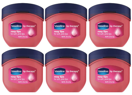 Vaseline Lip Therapy Rosy Lips Lip Treatment Balm Ointment Tinted Pink 0.25 Ounce Jar (Pack Of 9)